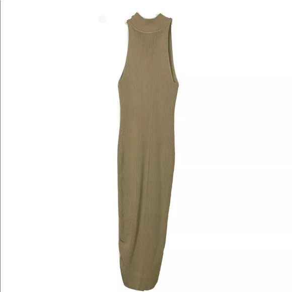 ARC Tan Livy Dress Midi Ribbed bodycon Keyhole - Picture 5 of 9